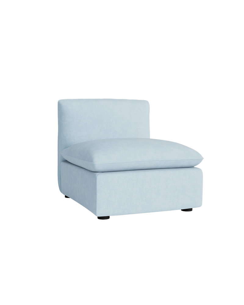 Muro Armless Middle Sofa Module - Fossil Powder Blue