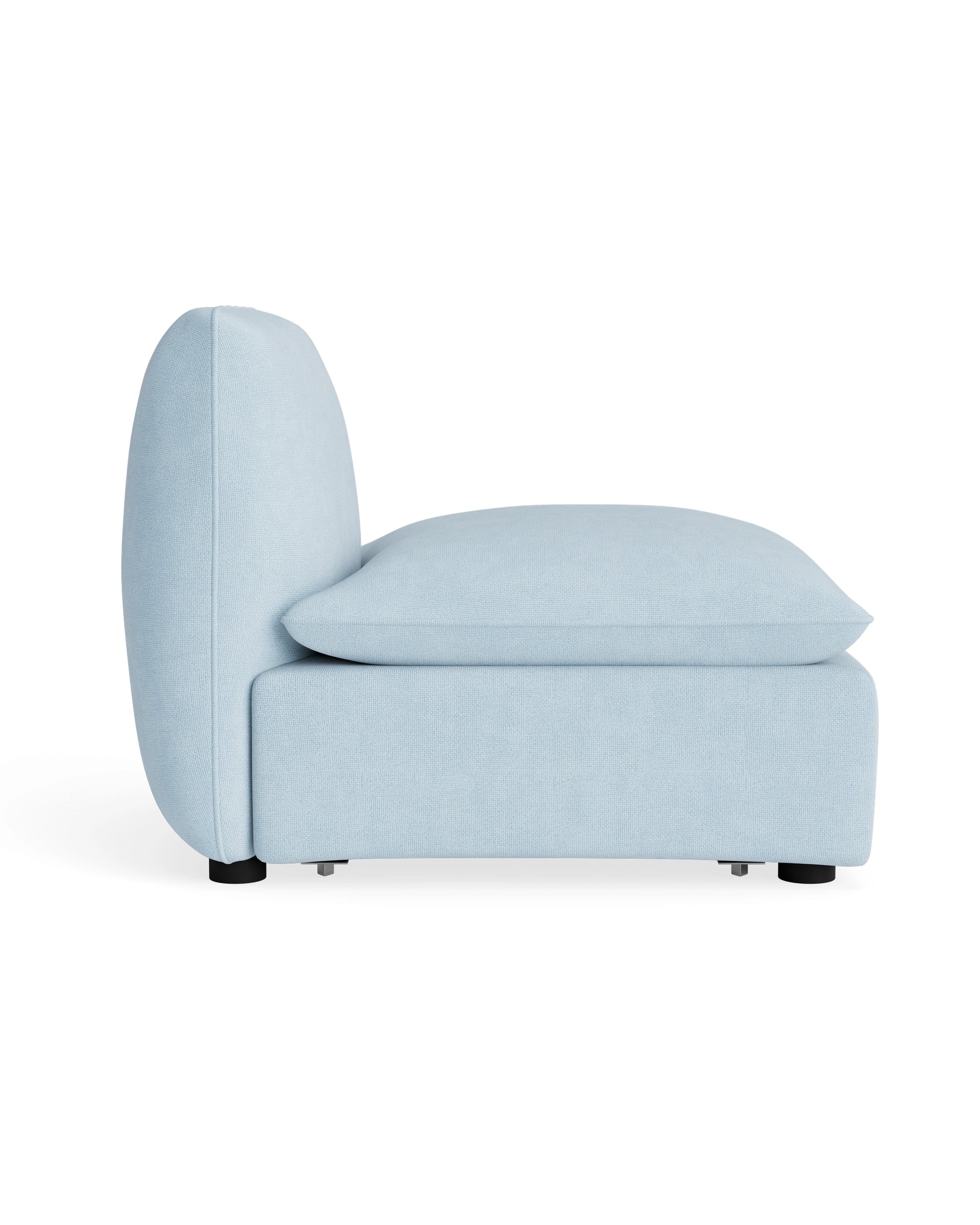 Muro Armless Middle Sofa Module - Fossil Powder Blue