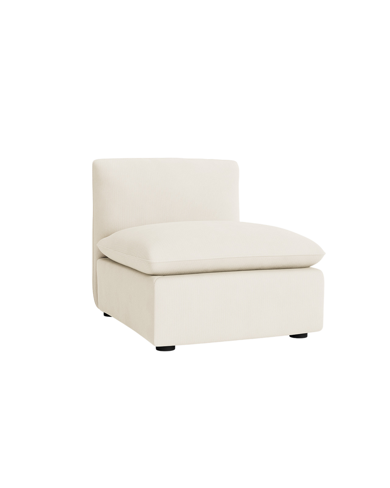 Muro Armless Middle Sofa Module - Corduroy Off White
