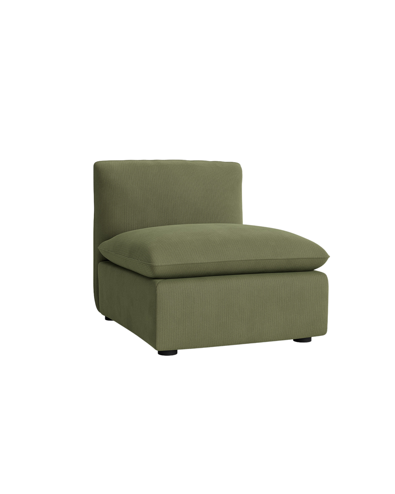 Muro Armless Middle Sofa Module - Corduroy Forest