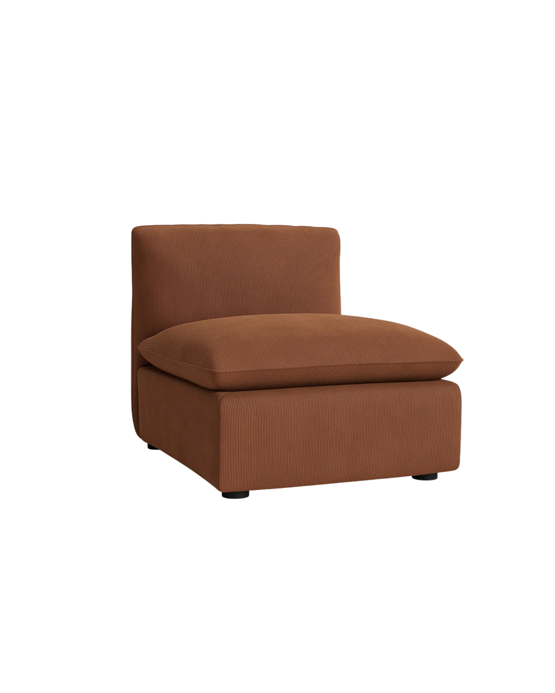Muro Armless Middle Sofa Module -  Corduroy Cocoa
