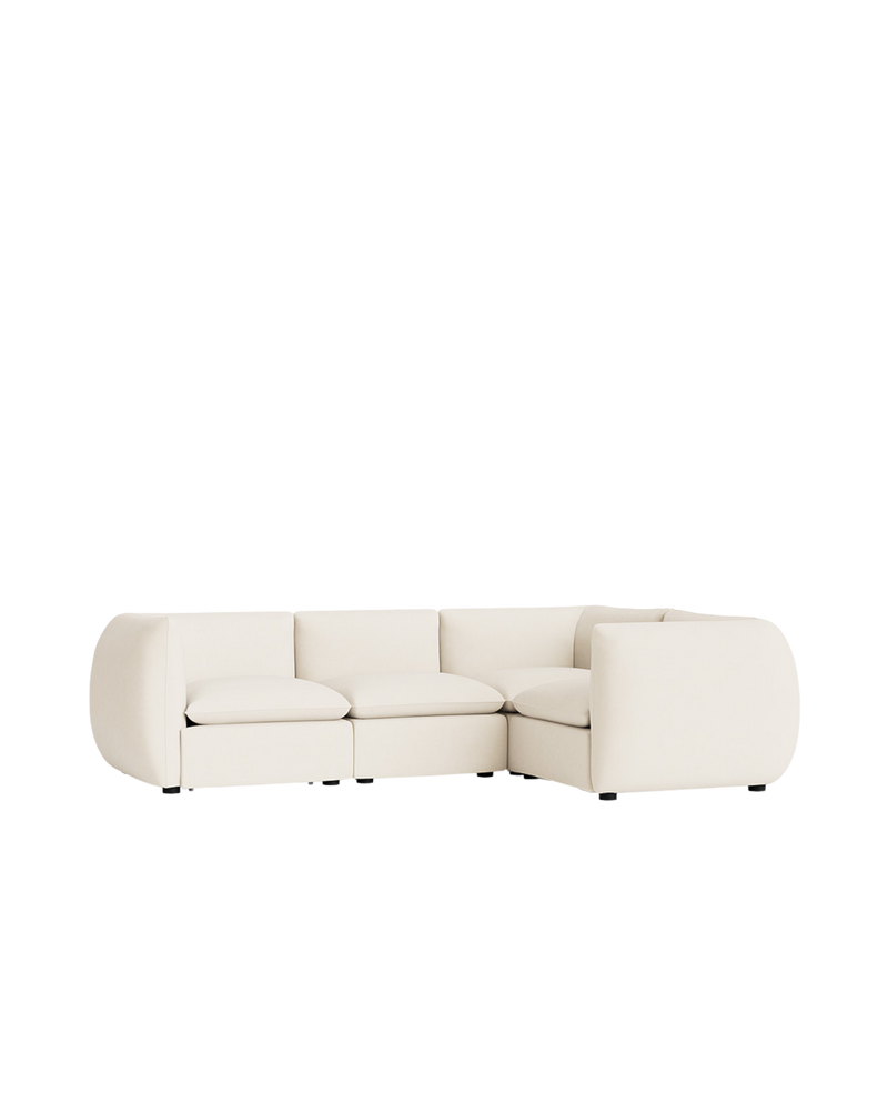 Muro Closed Chaise Sofa - Fossil Vanilla