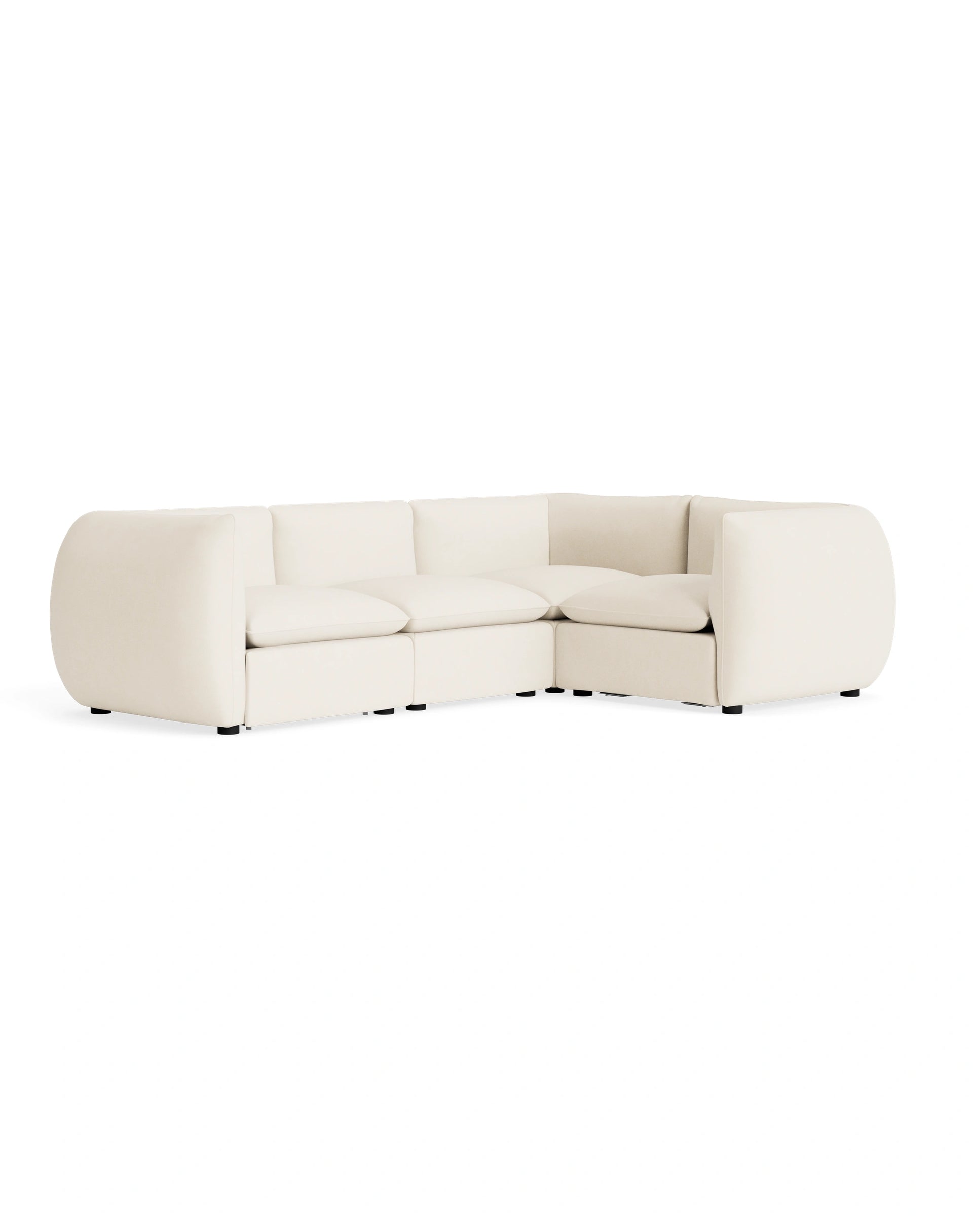 Muro Closed Chaise Sofa - Fossil Vanilla