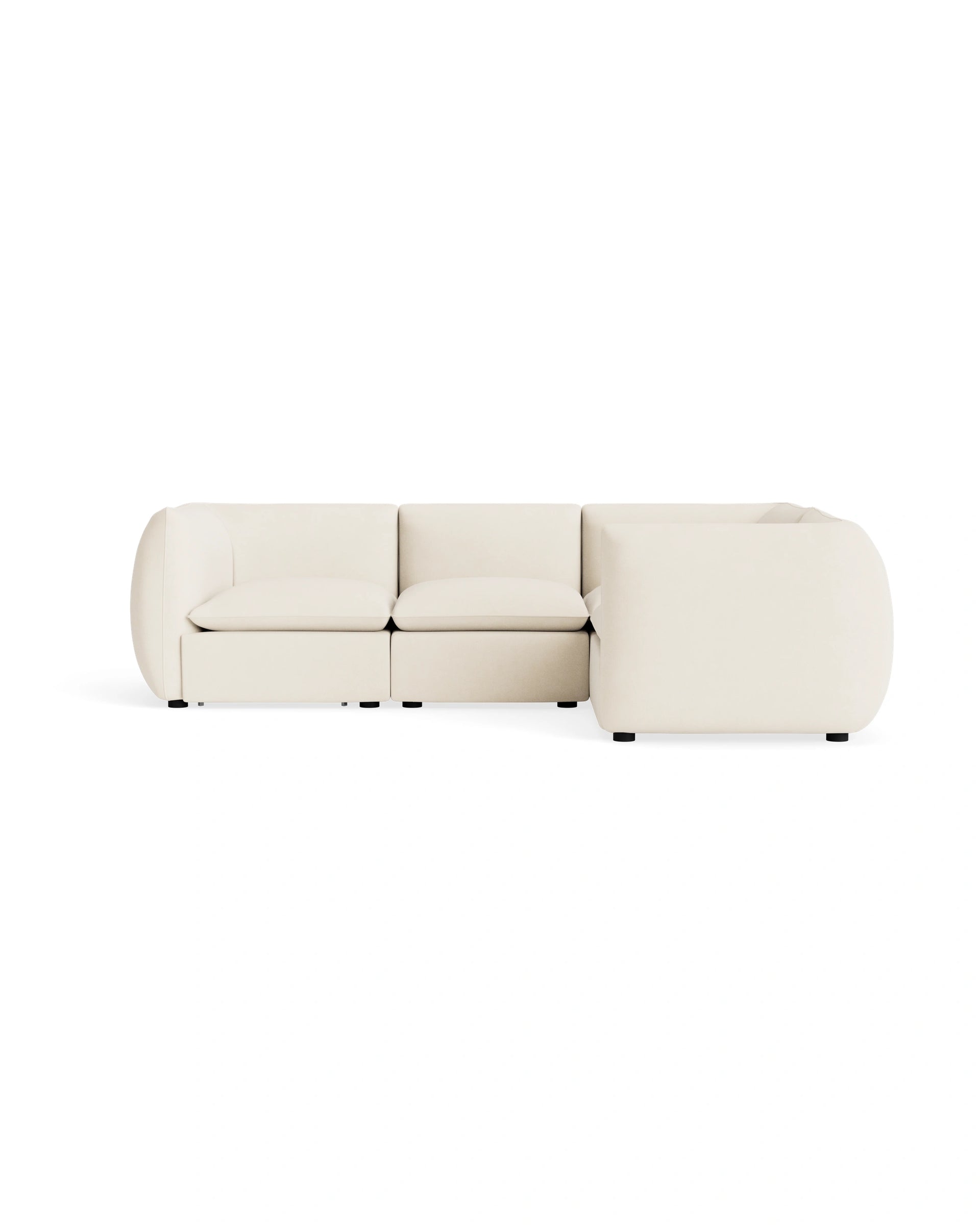 Muro Closed Chaise Sofa - Fossil Vanilla