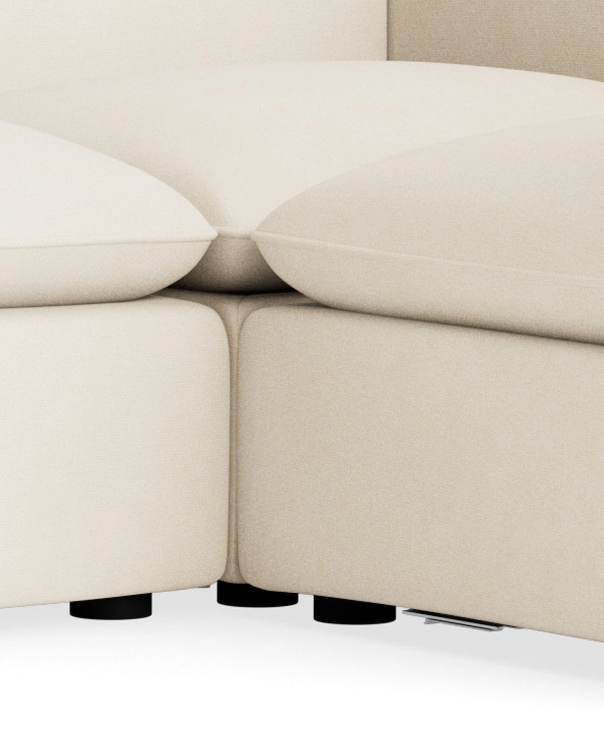 Muro Closed Chaise Sofa - Fossil Vanilla