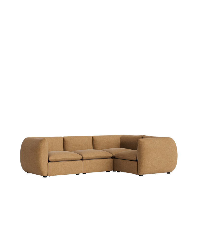 Muro Closed Chaise Sofa - Fossil Fawn