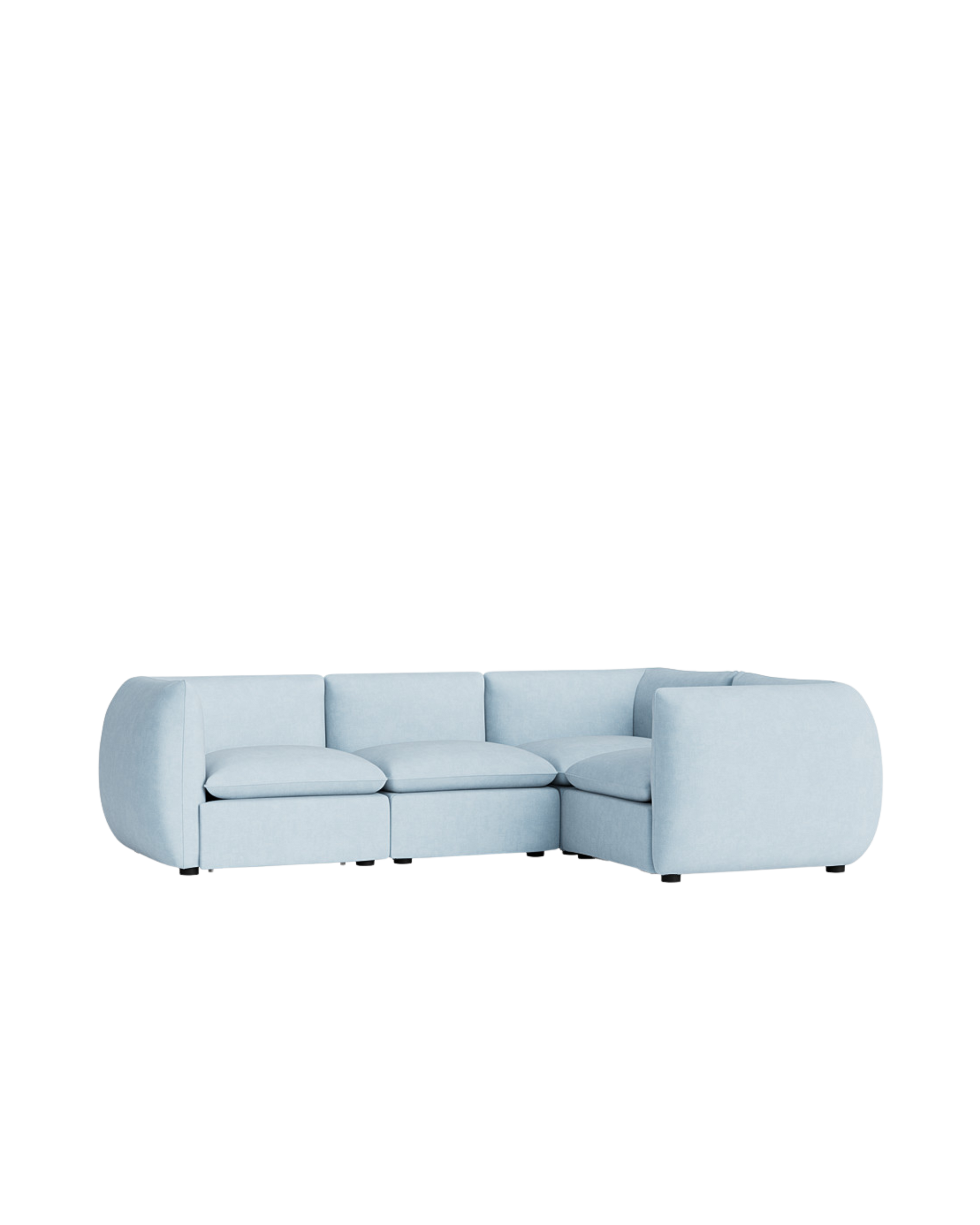 Muro Closed Chaise Sofa - Fossil Powder Blue