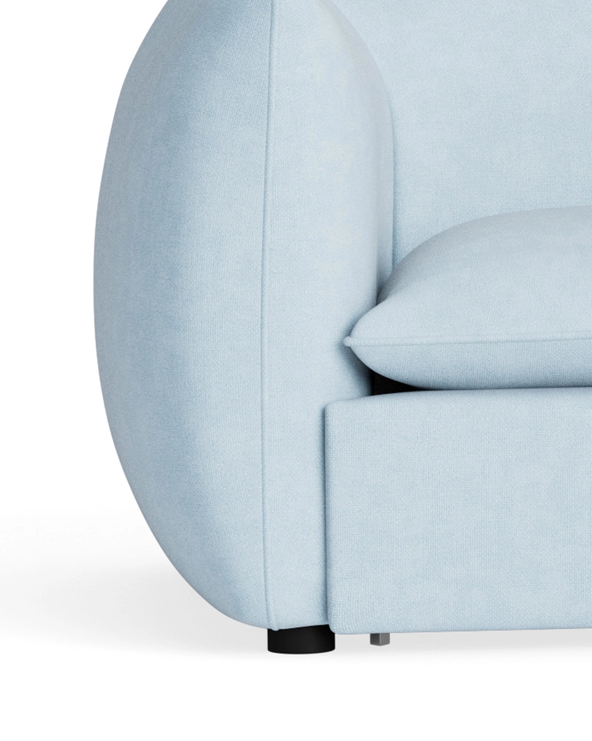 Muro Closed Chaise Sofa - Fossil Powder Blue