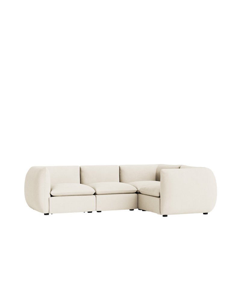 Muro Closed Chaise Sofa - Corduroy Off White