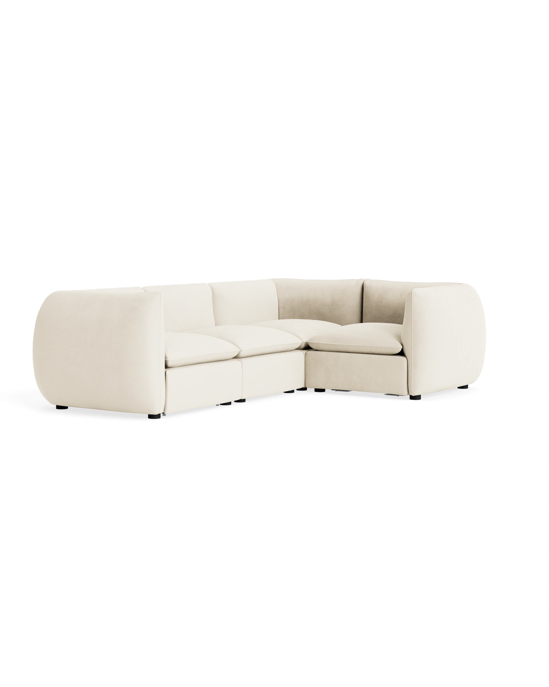 Muro Closed Chaise Sofa - Corduroy Off White