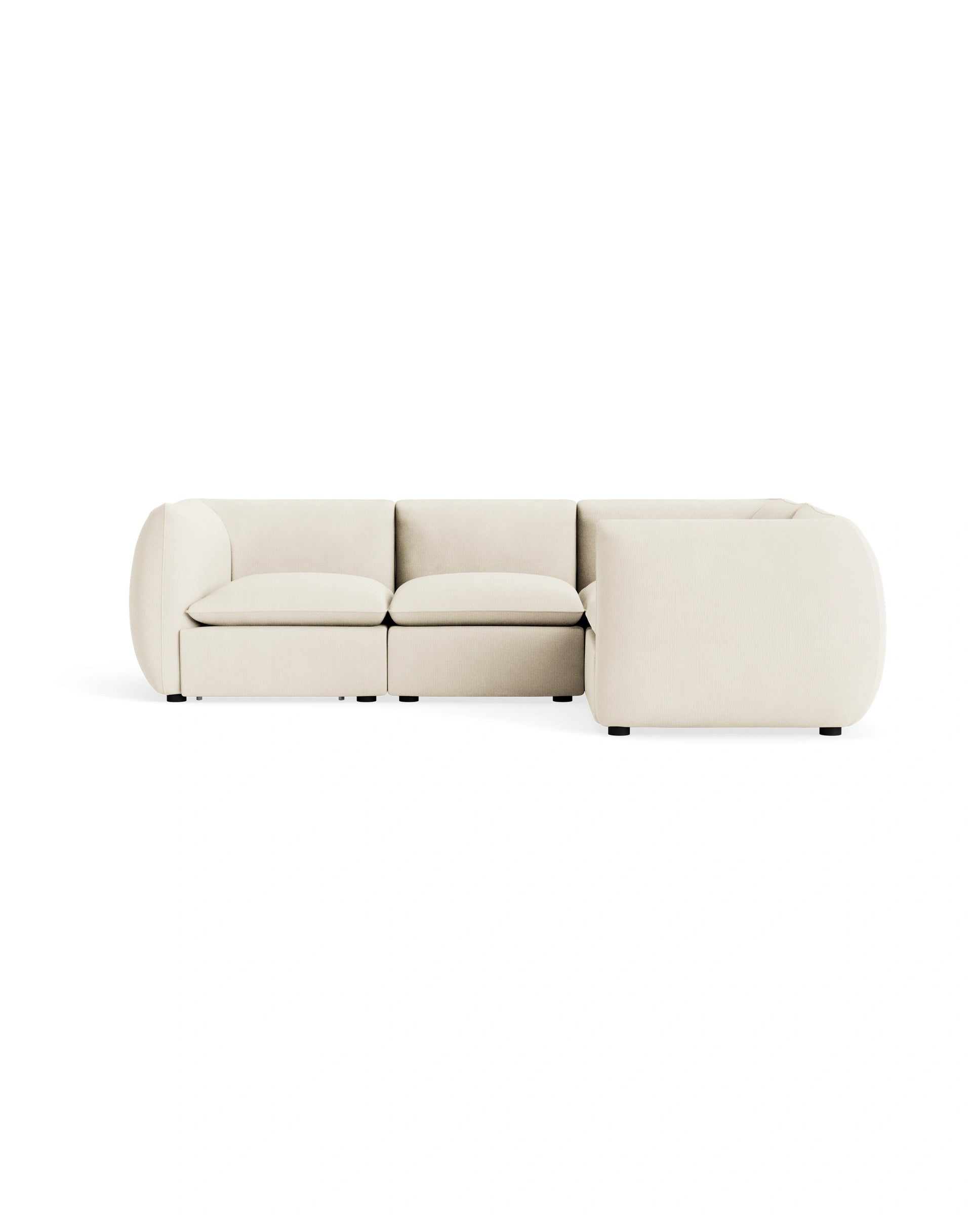 Muro Closed Chaise Sofa - Corduroy Off White