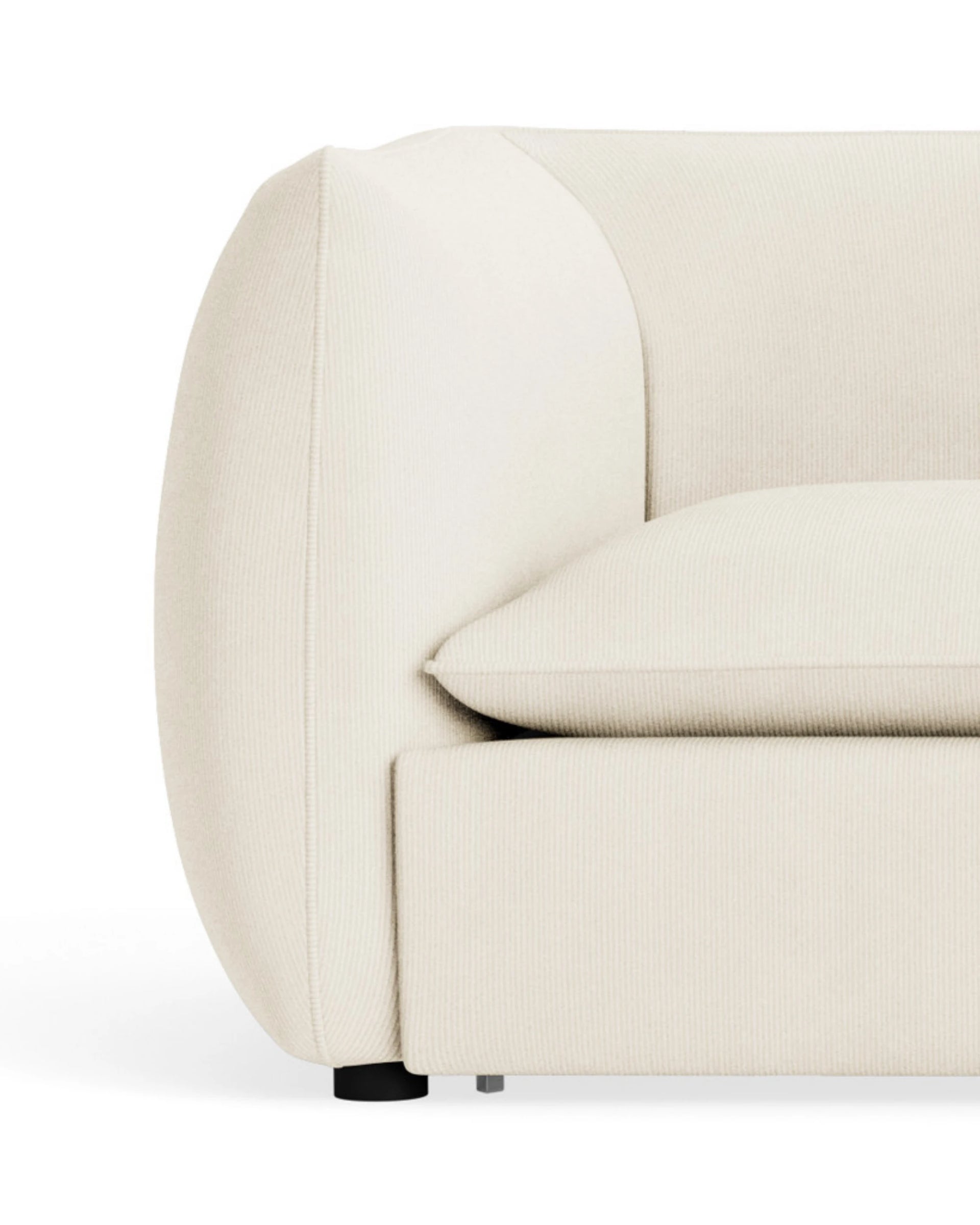 Muro Closed Chaise Sofa - Corduroy Off White