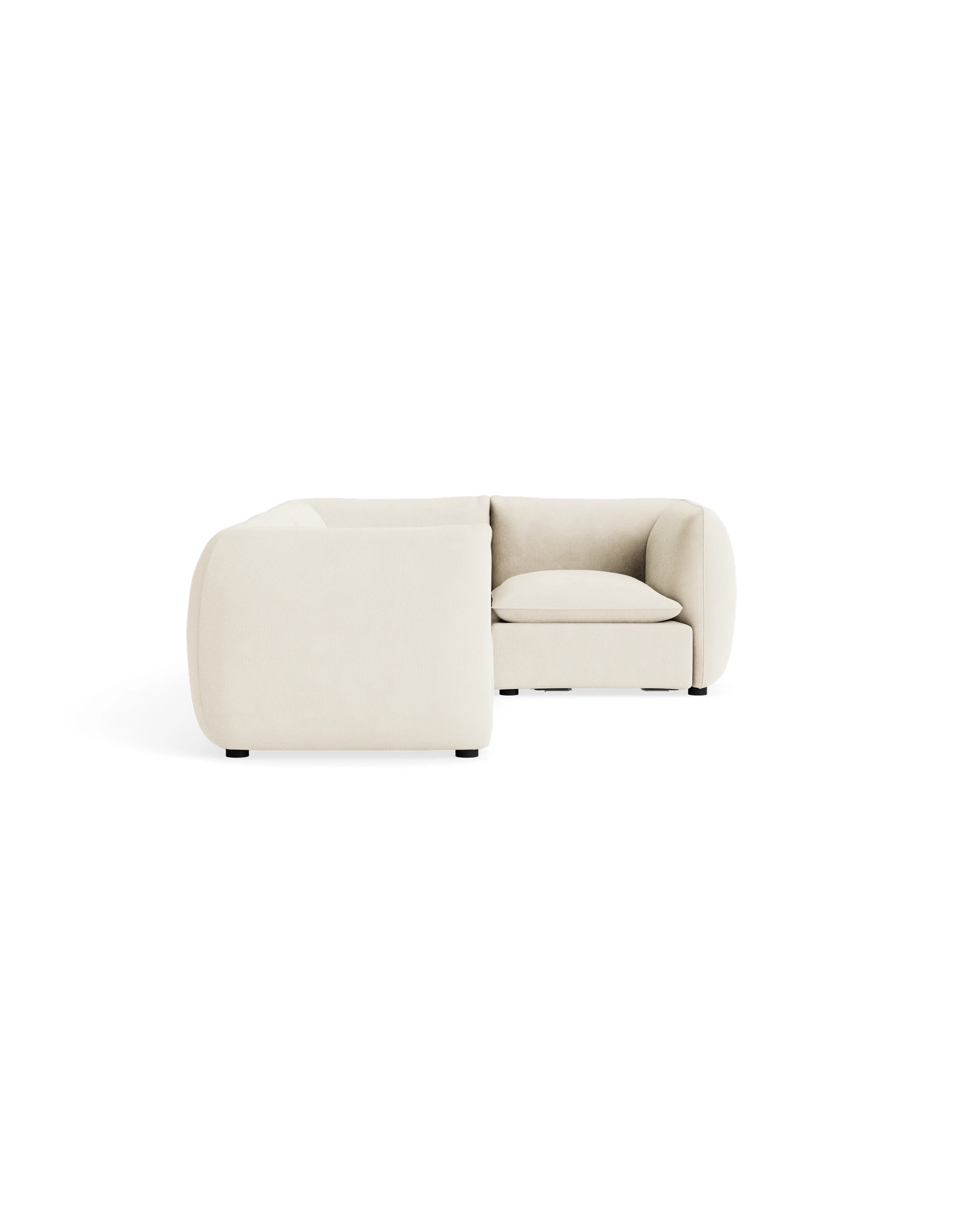 Muro Closed Chaise Sofa - Corduroy Off White