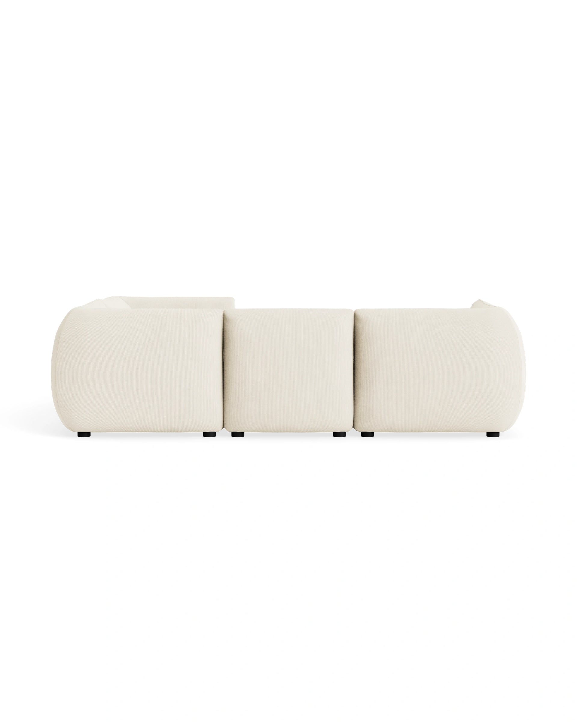 Muro Closed Chaise Sofa - Corduroy Off White
