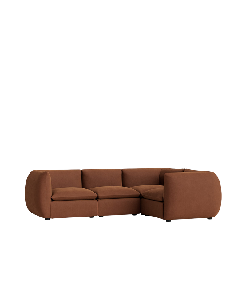 Muro Closed Chaise Sofa - Corduroy Cocoa