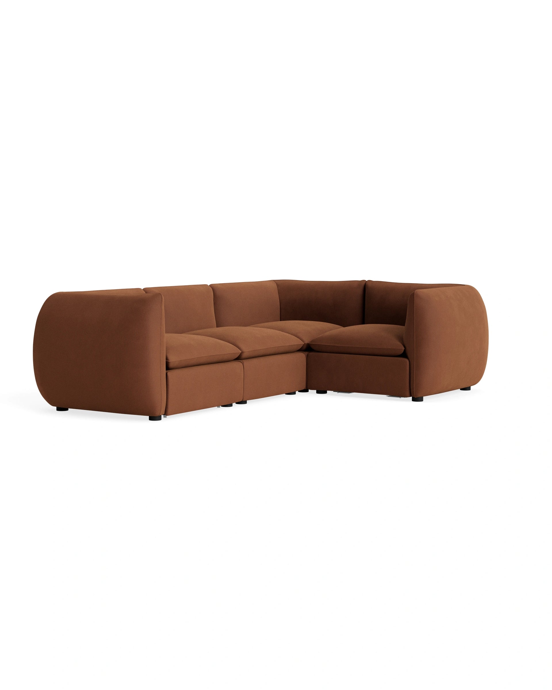 Muro Closed Chaise Sofa - Corduroy Cocoa