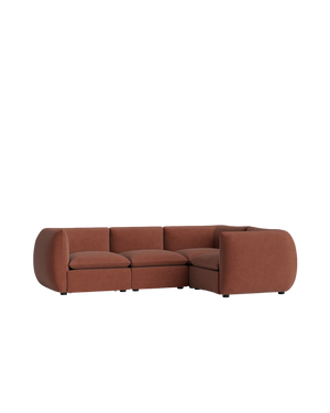 Muro Closed Chaise Sofa - Silas Cherry