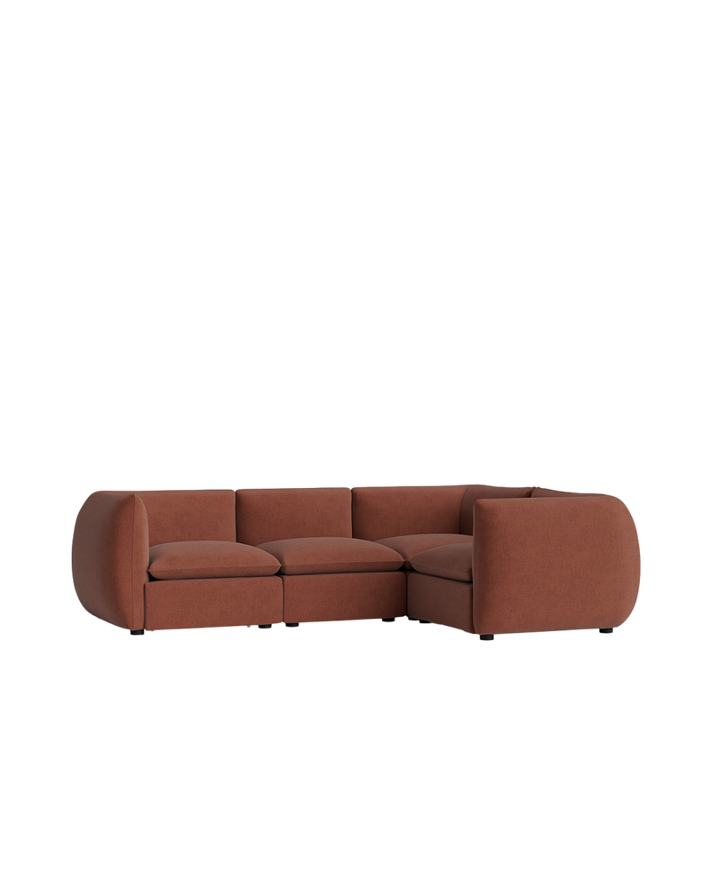 Muro Closed Chaise Sofa - Silas Cherry