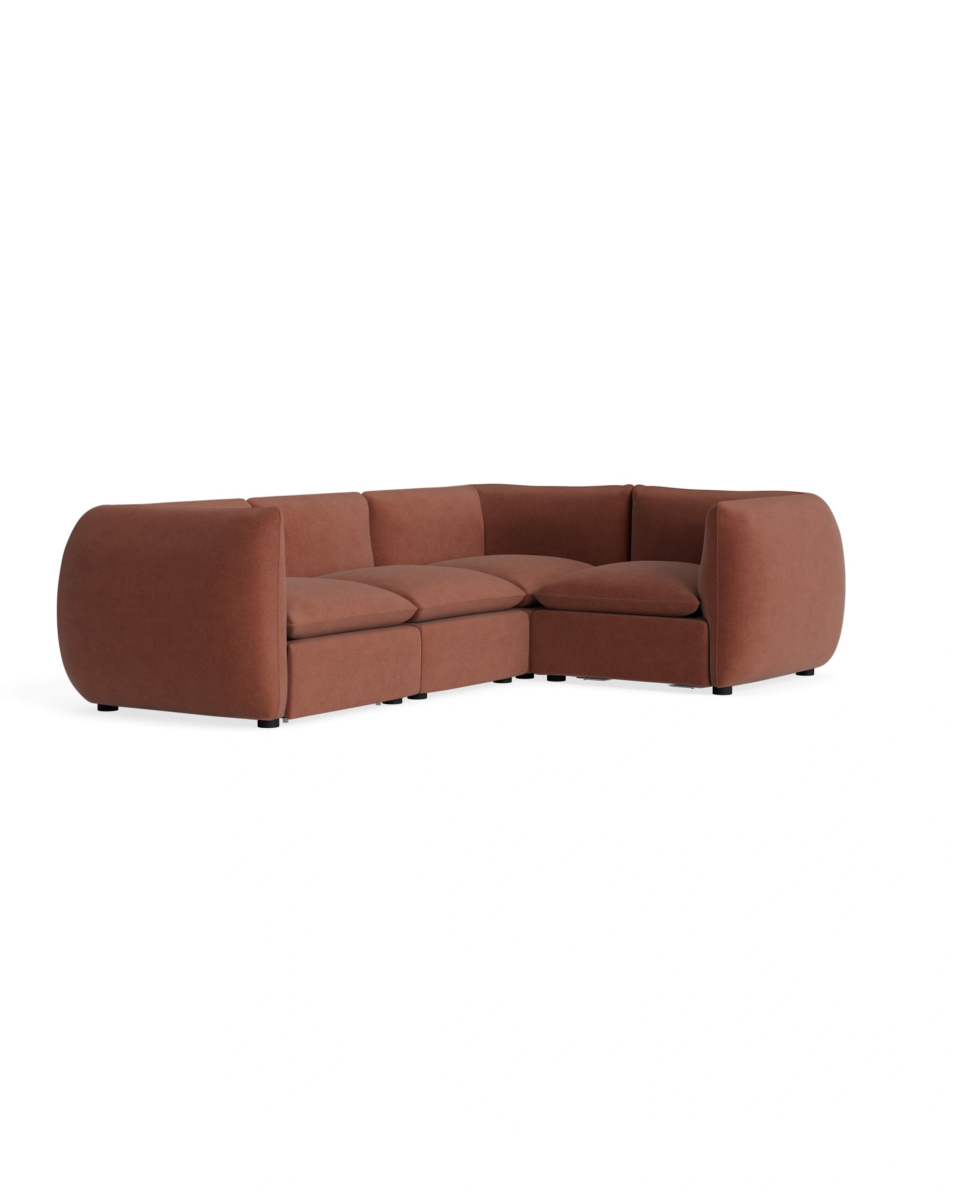 Muro Closed Chaise Sofa - Silas Cherry
