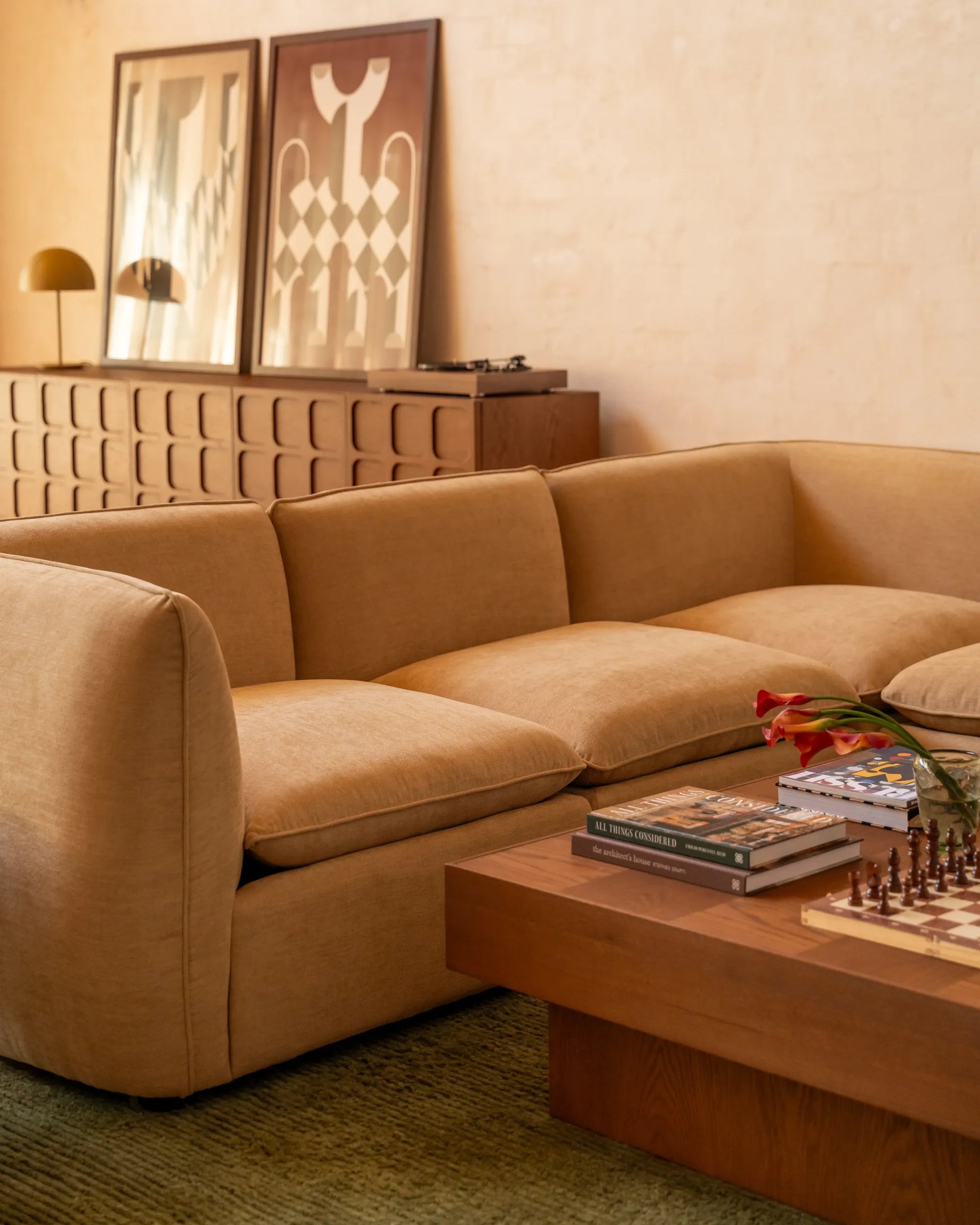 Muro Large Corner Sofa - Silas Honey
