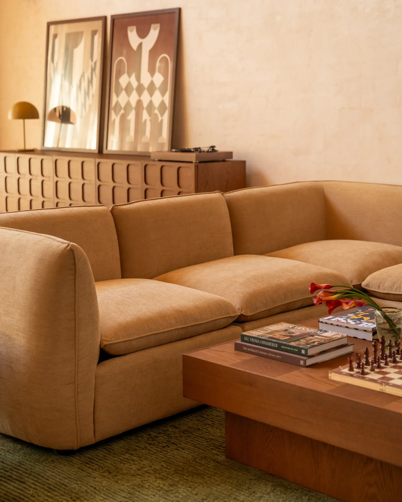 Muro Large Corner Sofa - Silas Honey