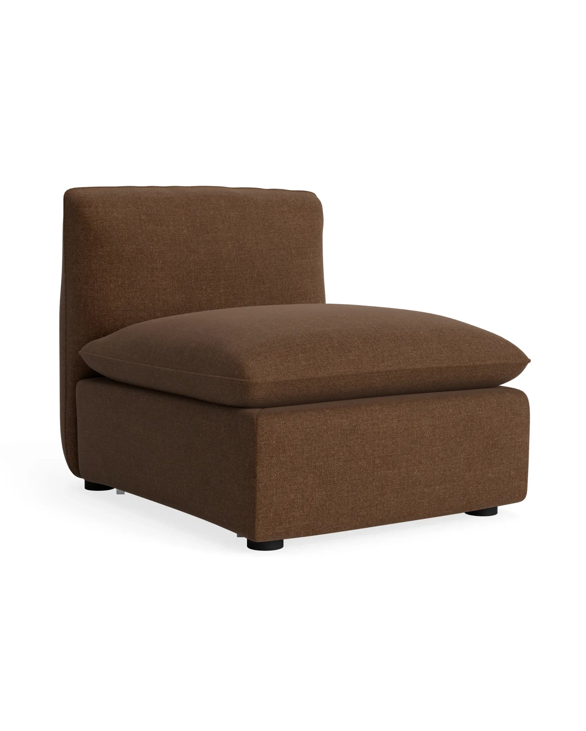 Muro Armless Middle Sofa Module - Fossil Chocolate