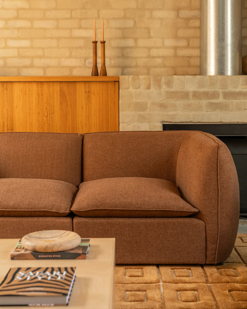 Muro Armless Middle Sofa Module - Fossil Chocolate