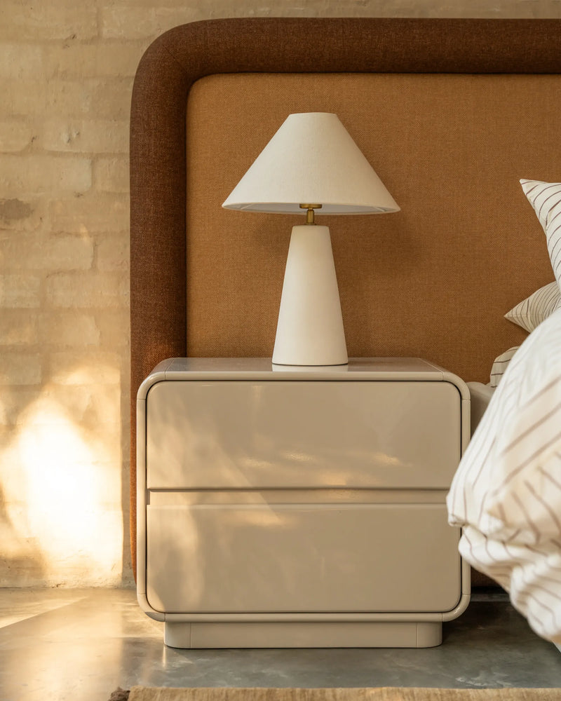 Sora Bedside Table - Almond