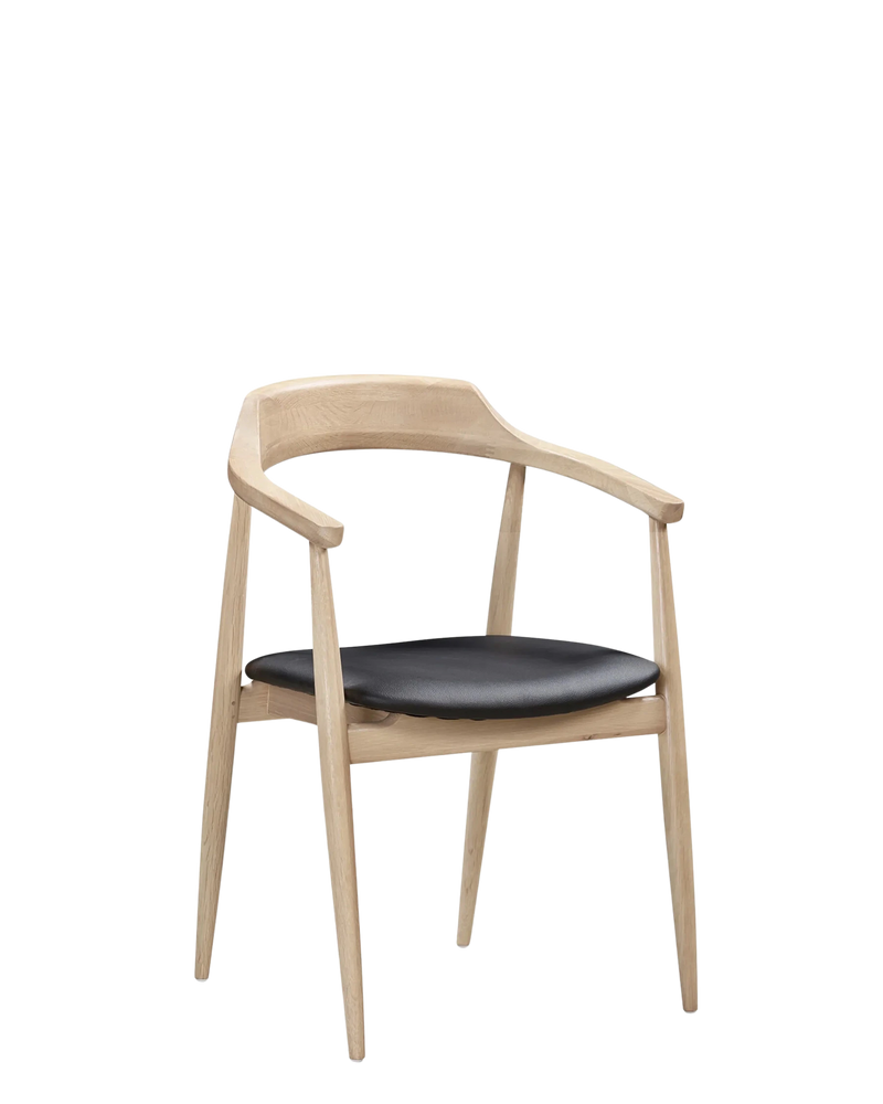 Profile Dining Chair - Oak / Black Vegan Leather