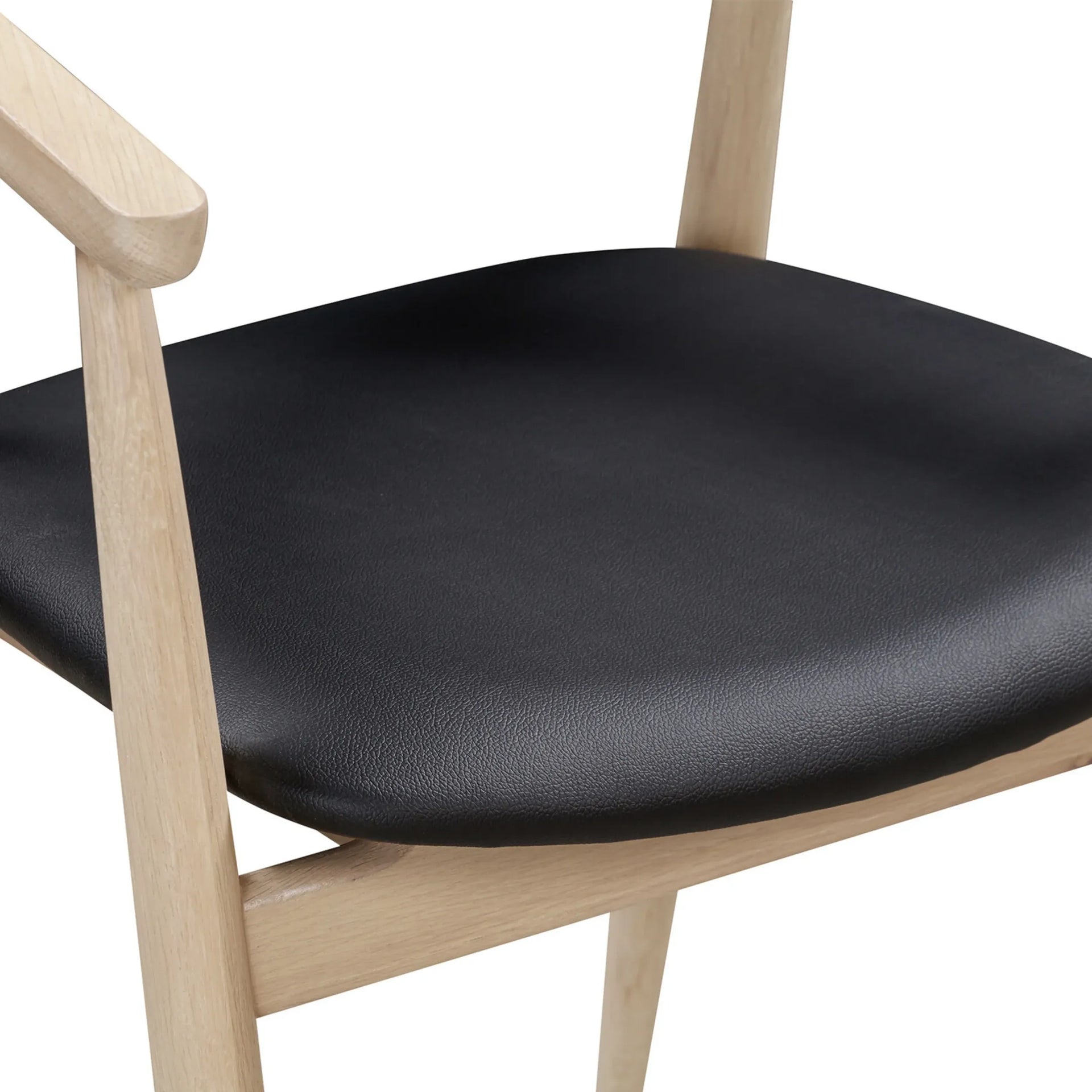 Profile Dining Chair - Oak / Black Leather