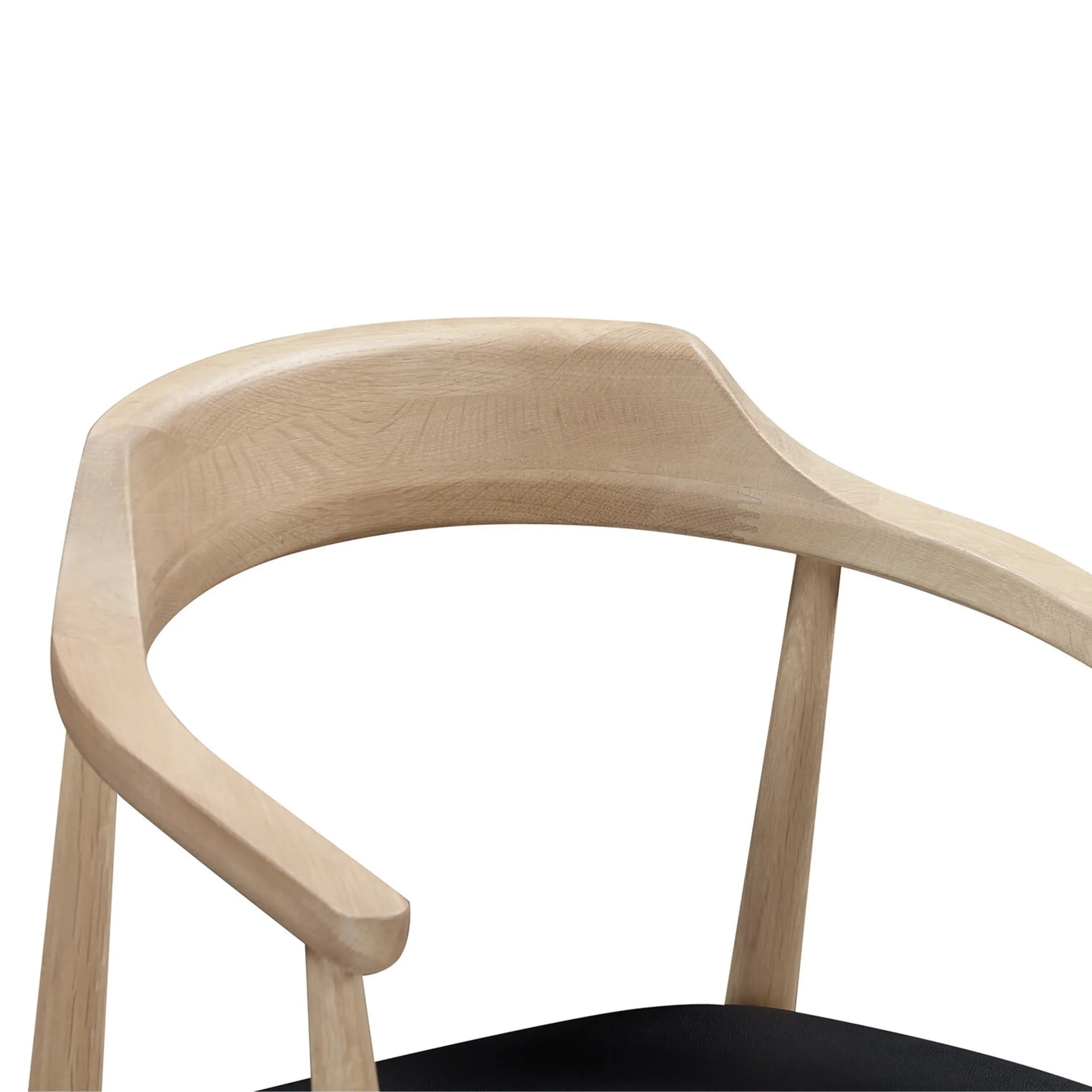 Profile Dining Chair - Oak / Black Leather