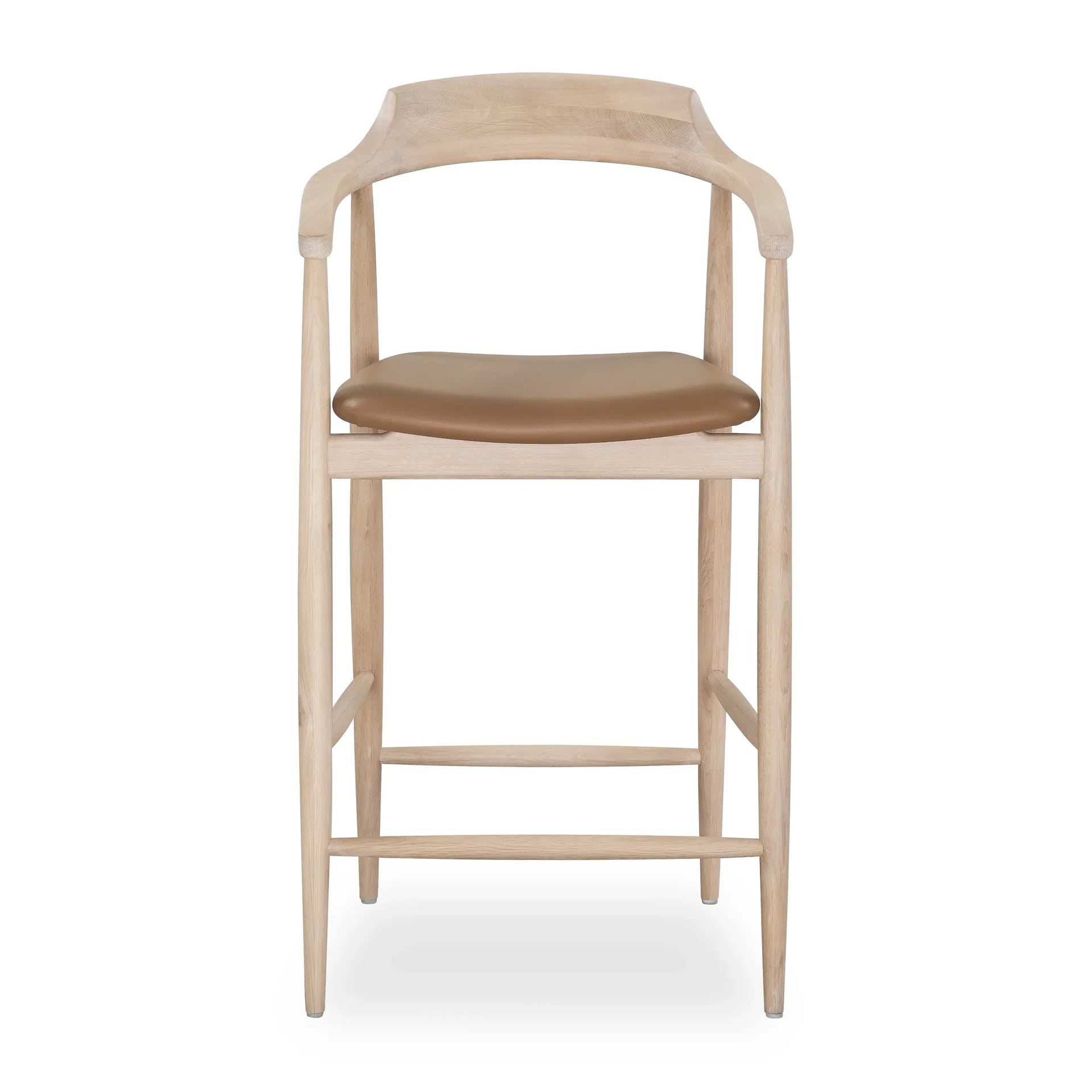 Profile Bar Stool 65cm - Oak / Tan Leather