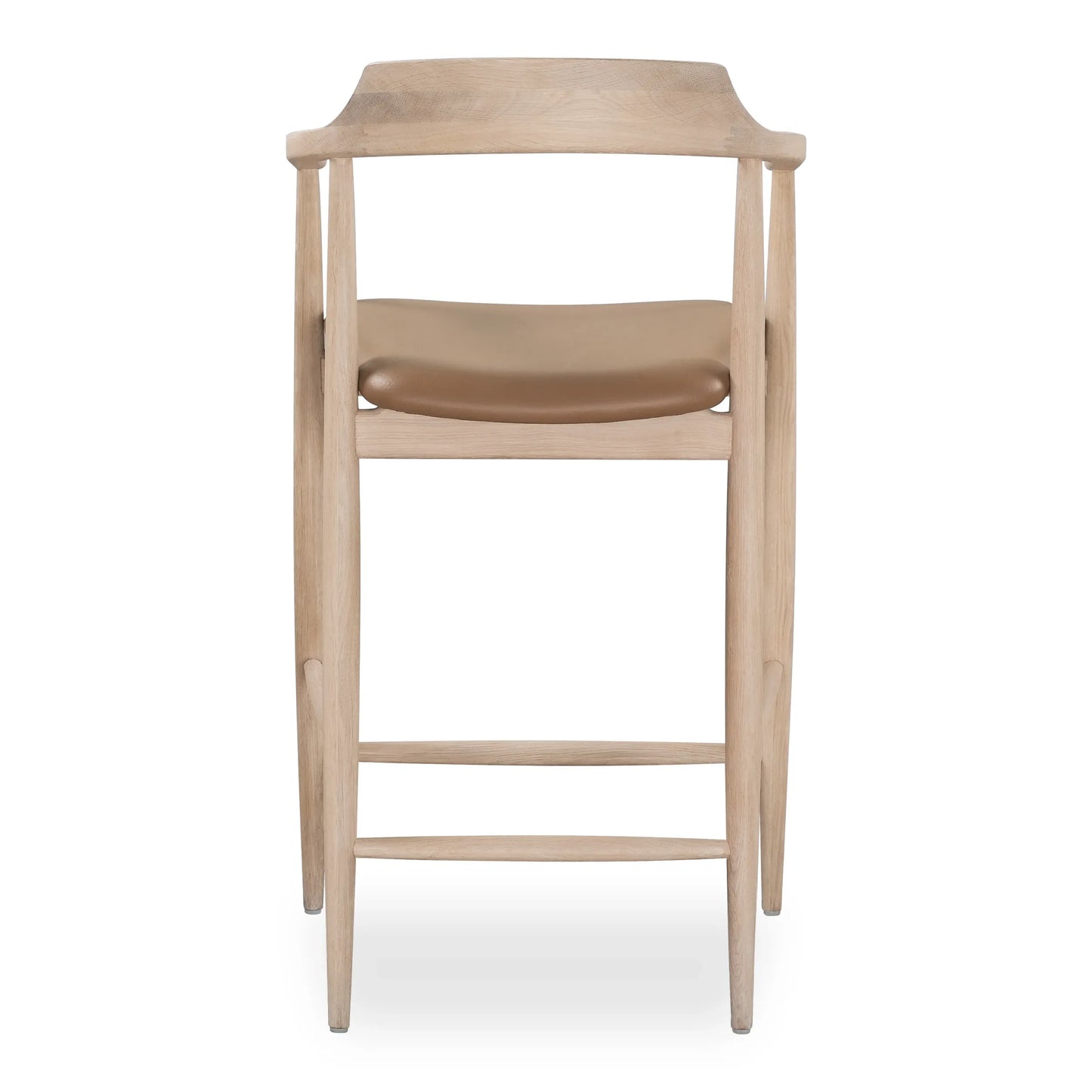 Profile Bar Stool 65cm - Oak / Tan Leather