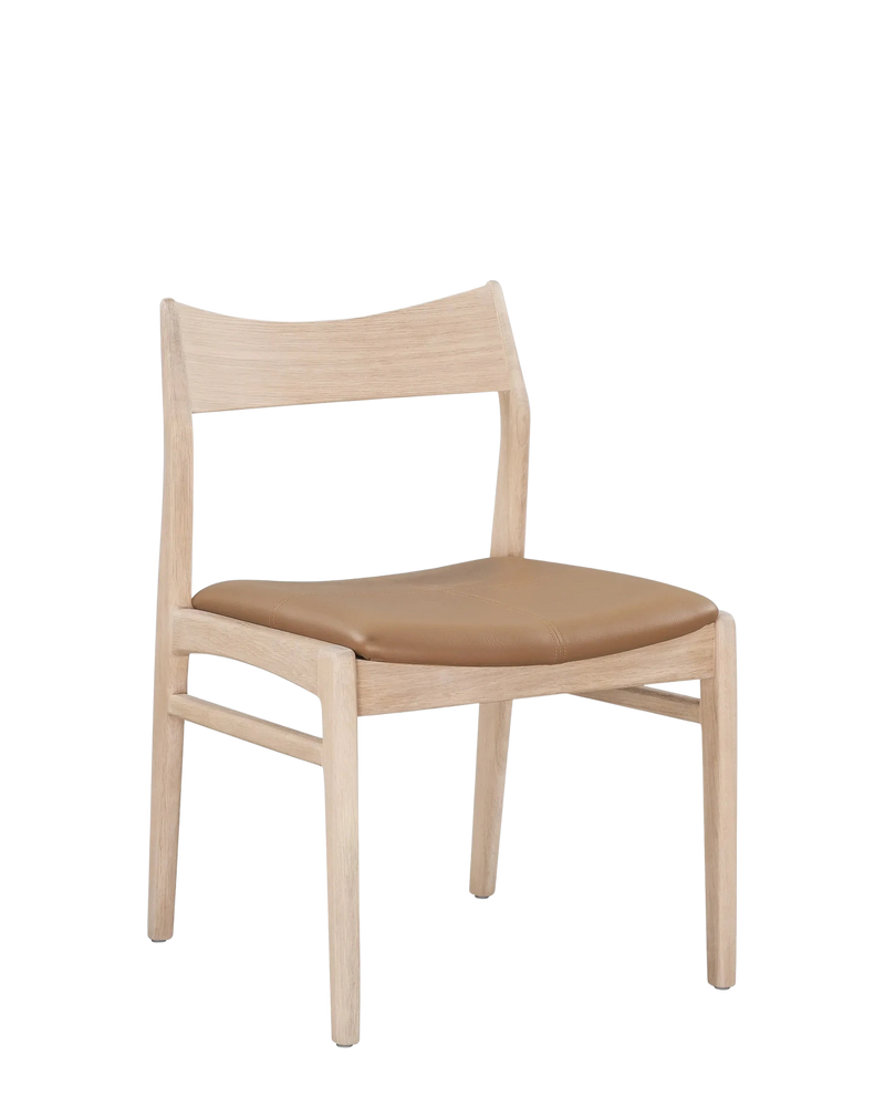 Eclipse Dining Chair - Oak / Tan Vegan Leather