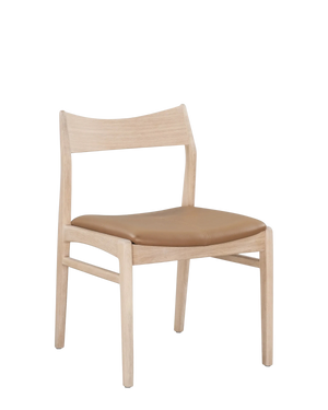 Eclipse Dining Chair - Oak / Tan Vegan Leather