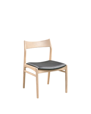 Eclipse Dining Chair - Oak / Black Leather