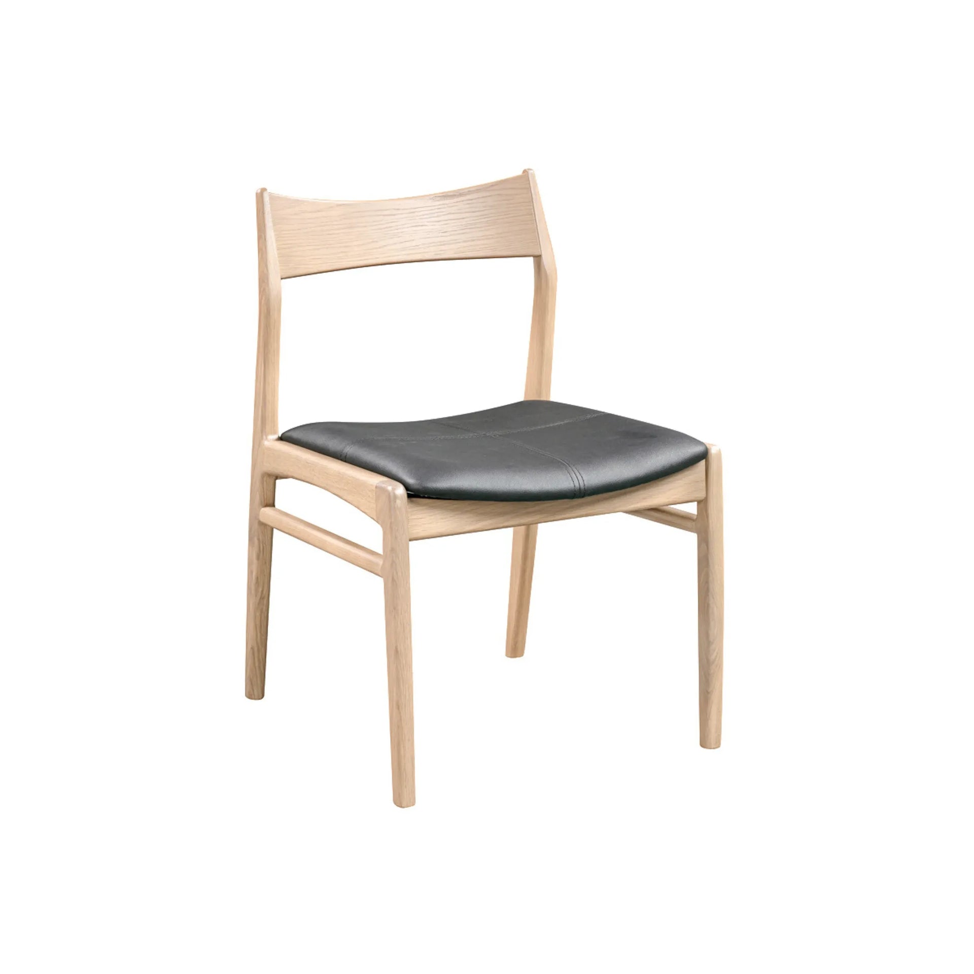 Eclipse Dining Chair - Oak / Black Leather