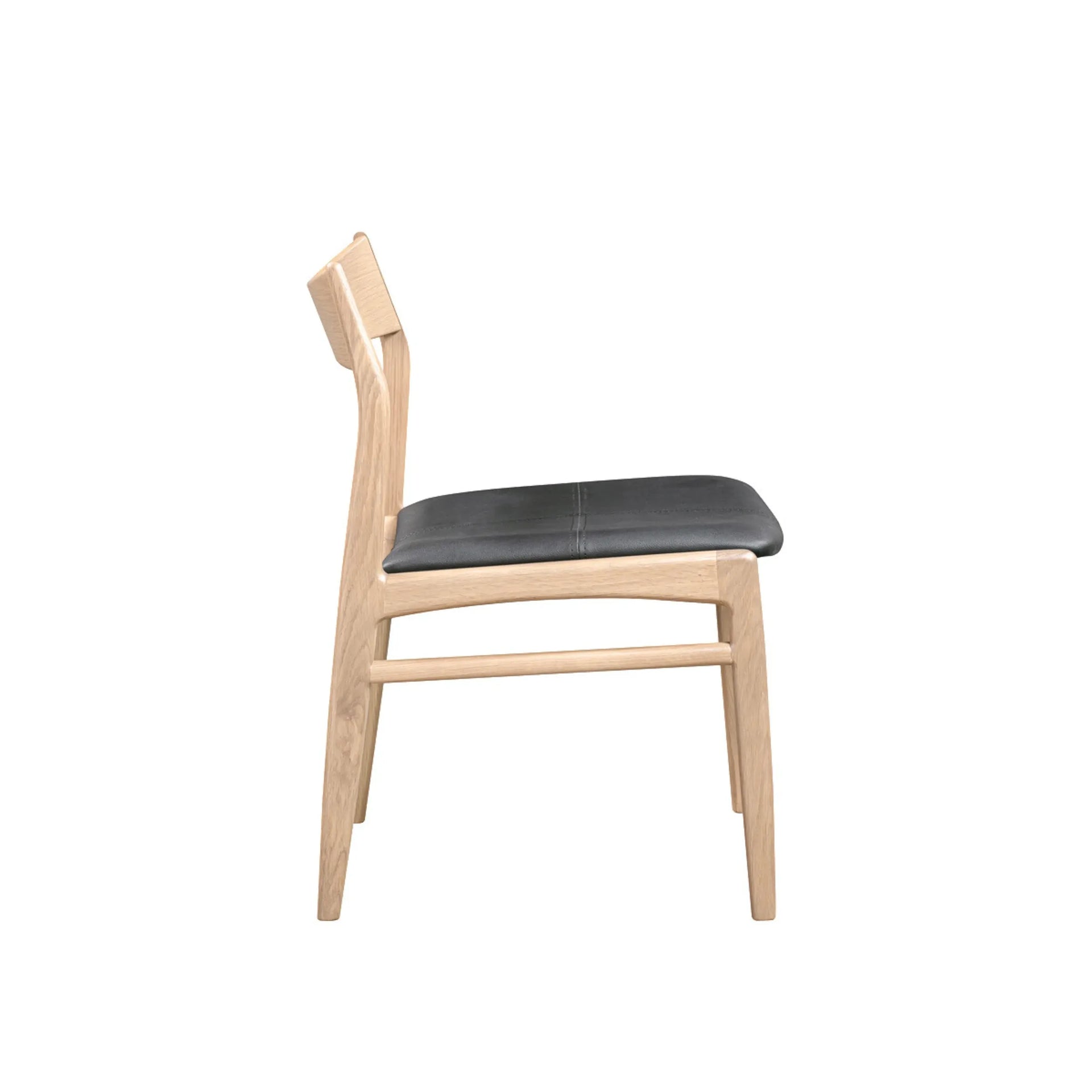 Eclipse Dining Chair - Oak / Black Leather