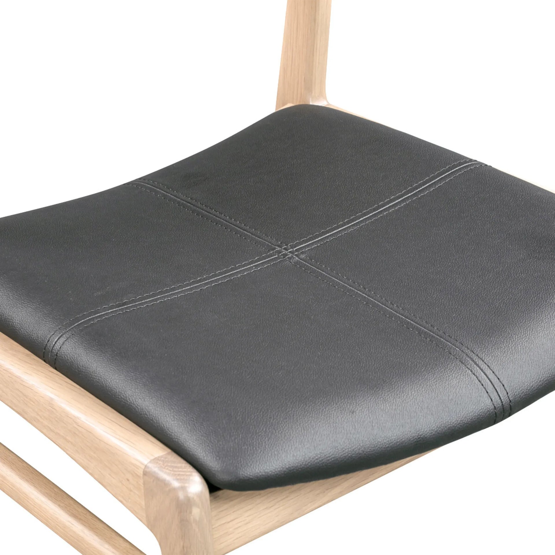 Eclipse Dining Chair - Oak / Black Leather