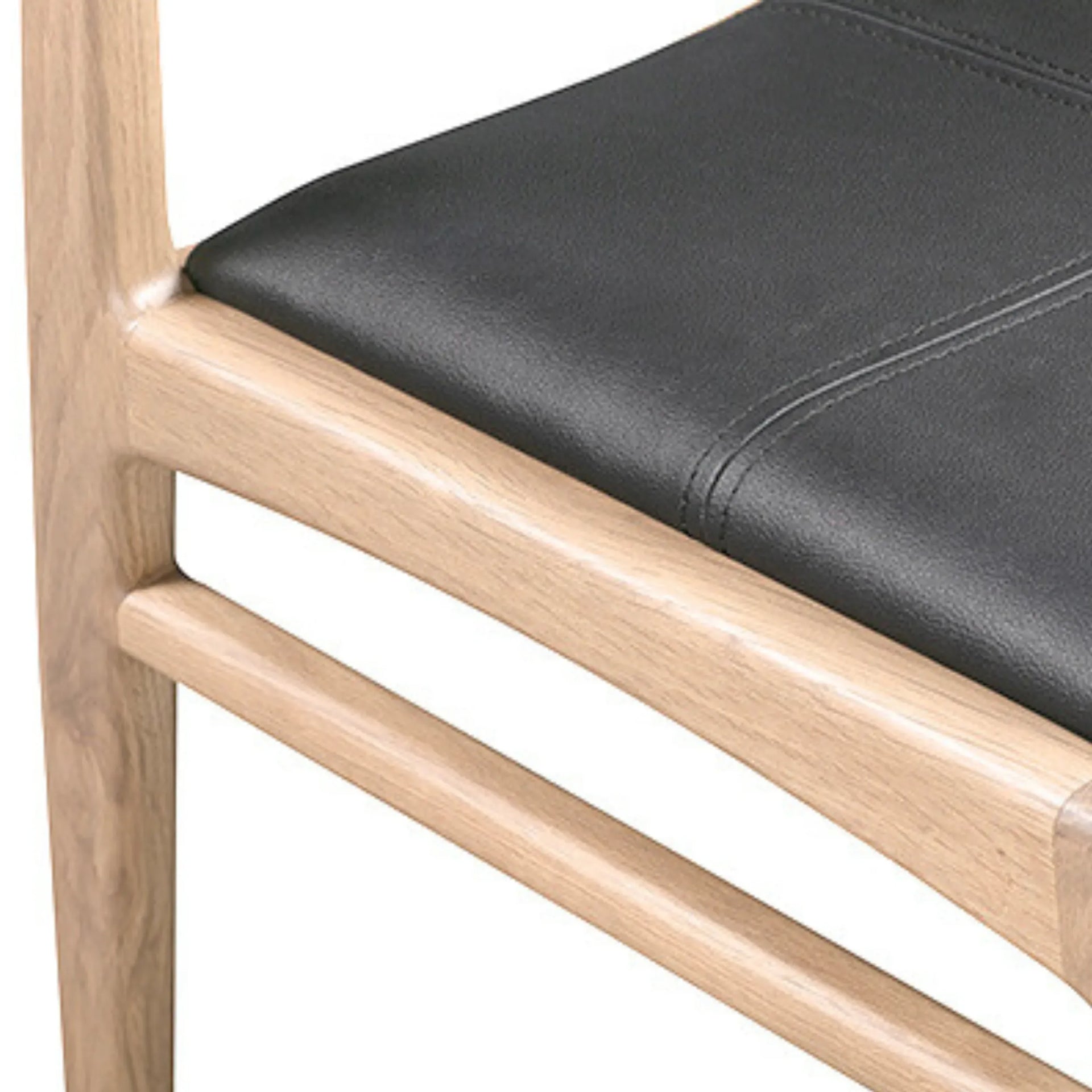 Eclipse Dining Chair - Oak / Black Leather