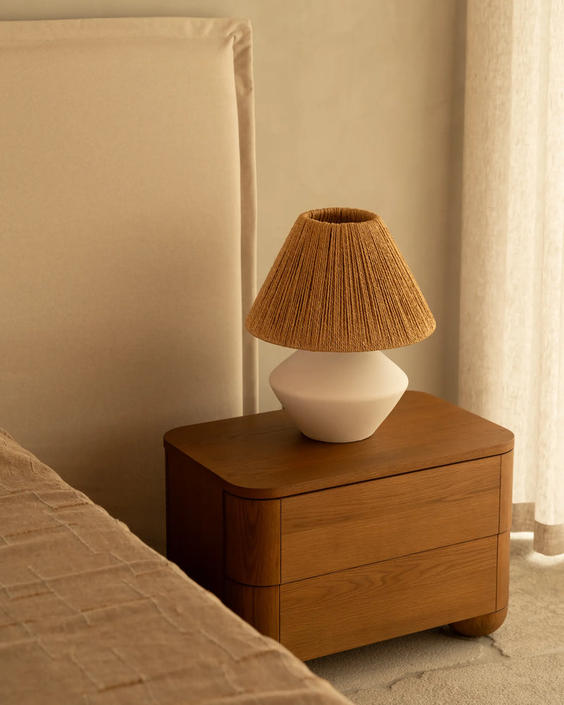 Bound Bedside Table Large - Deep Oak