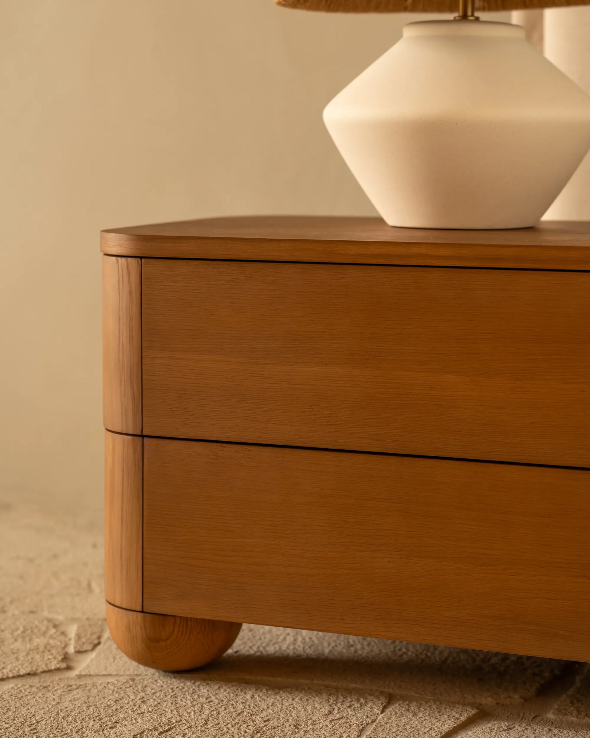 Bound Bedside Table Large - Deep Oak