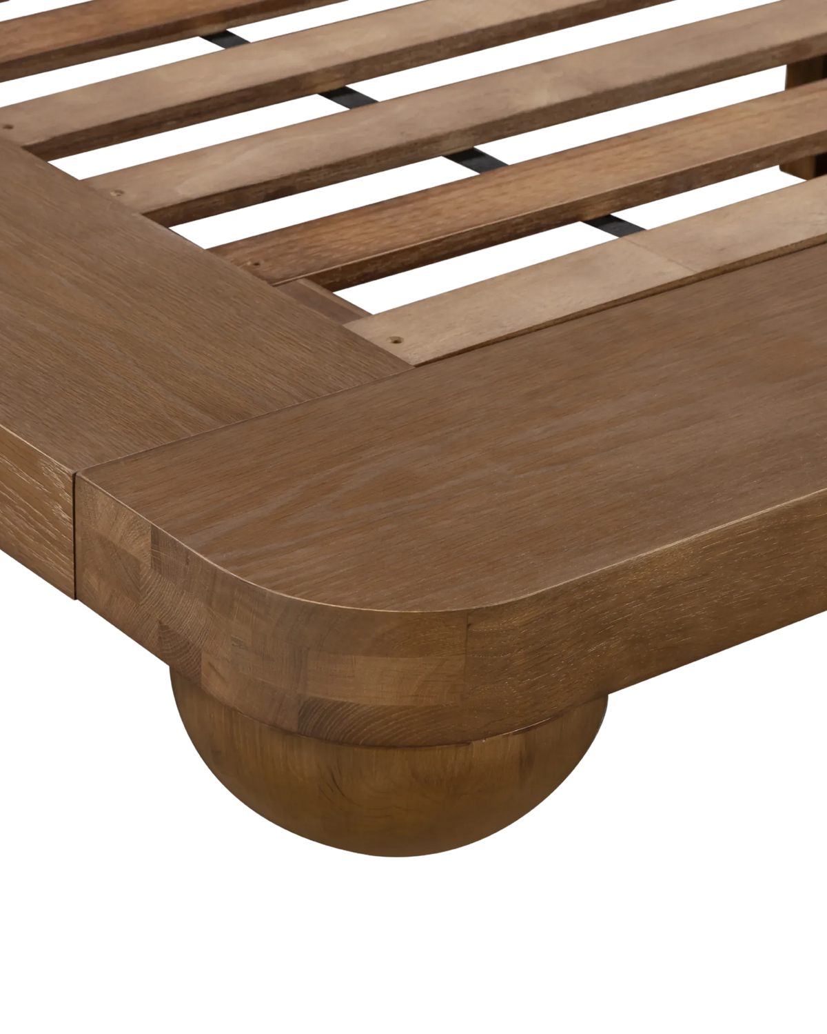 Bound King Bed Base - Deep Oak