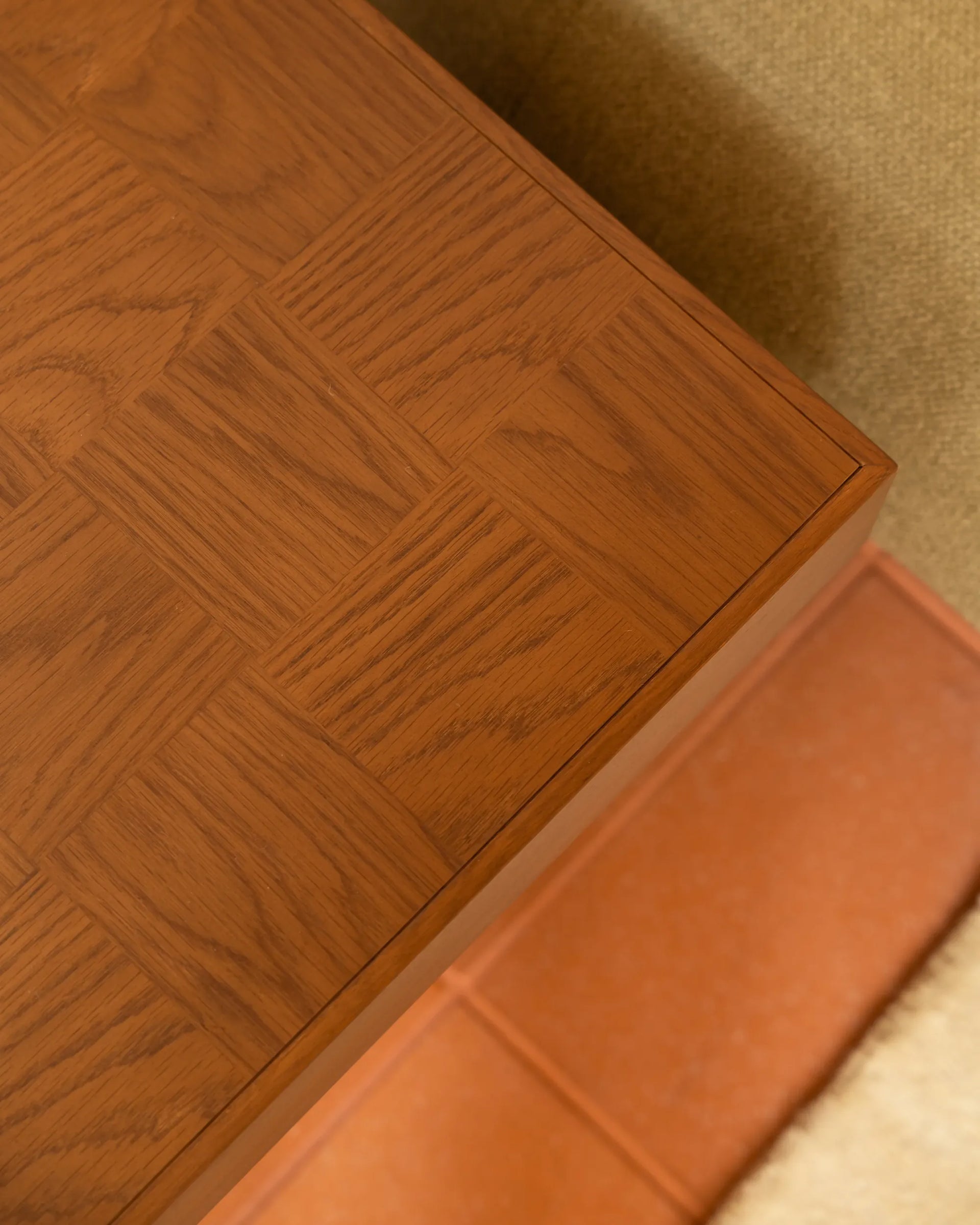 Check Side Table - Deep Oak