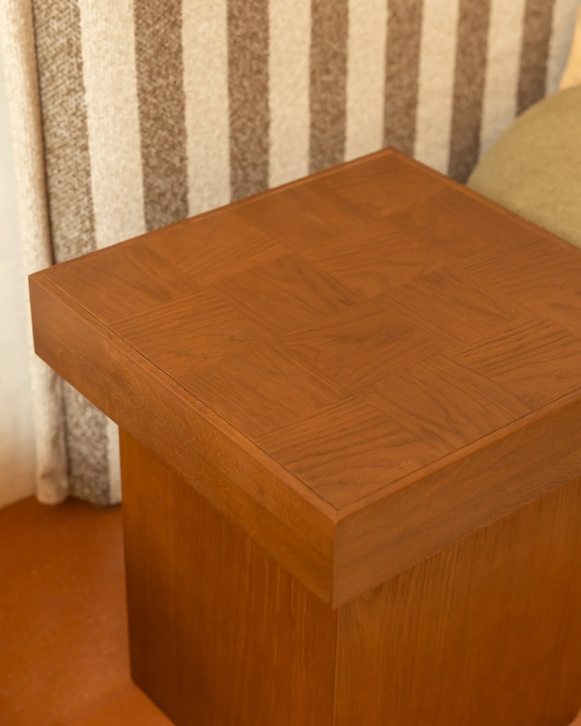 Check Side Table - Deep Oak