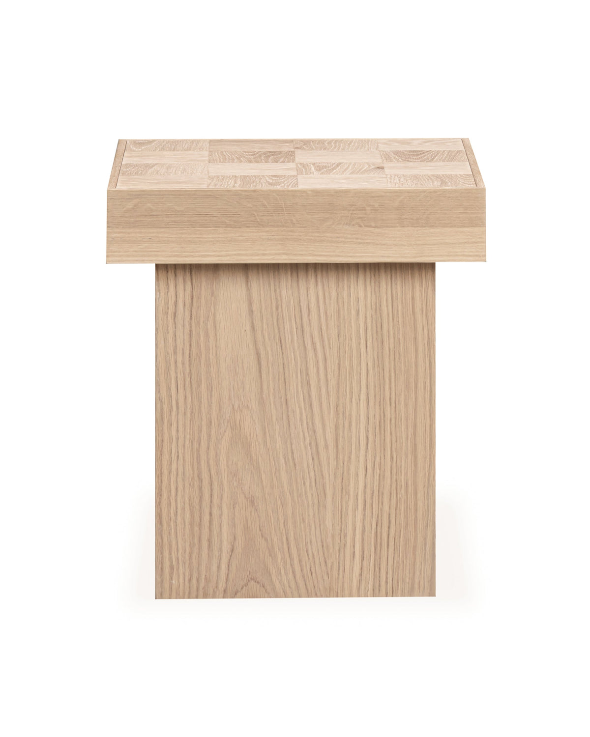 Check Side Table - Light Oak