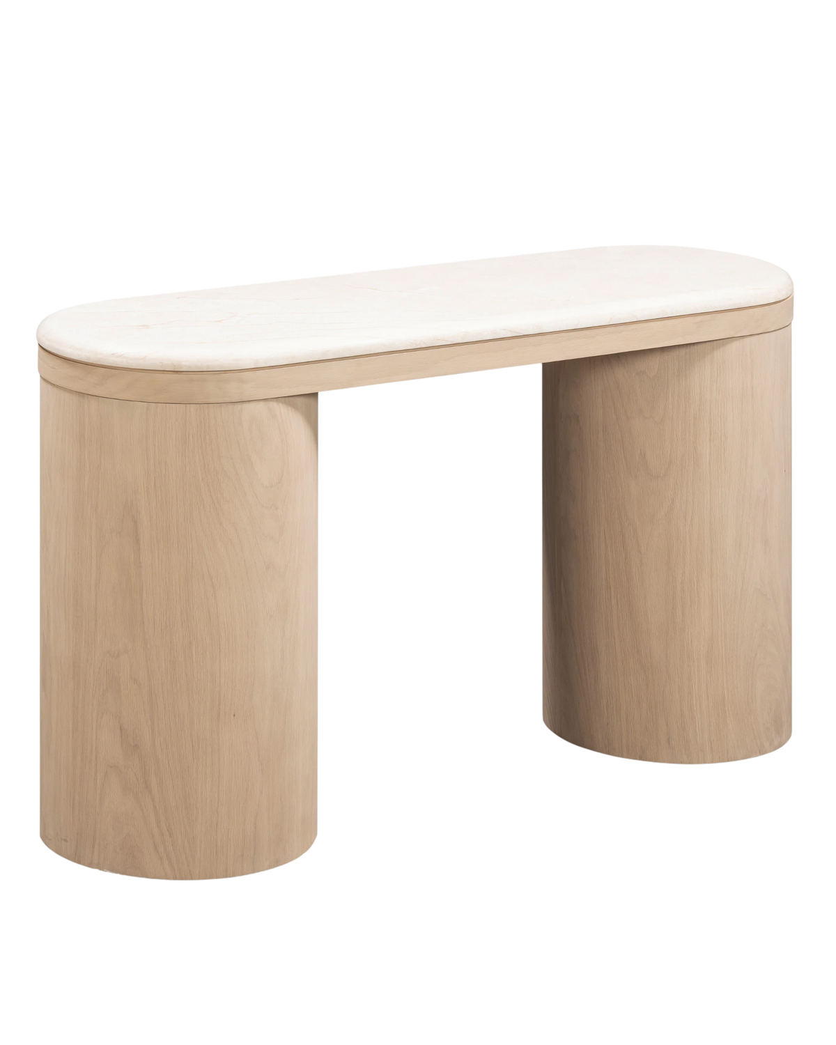 Dune Console Table - Light Oak / Desert Rose Marble