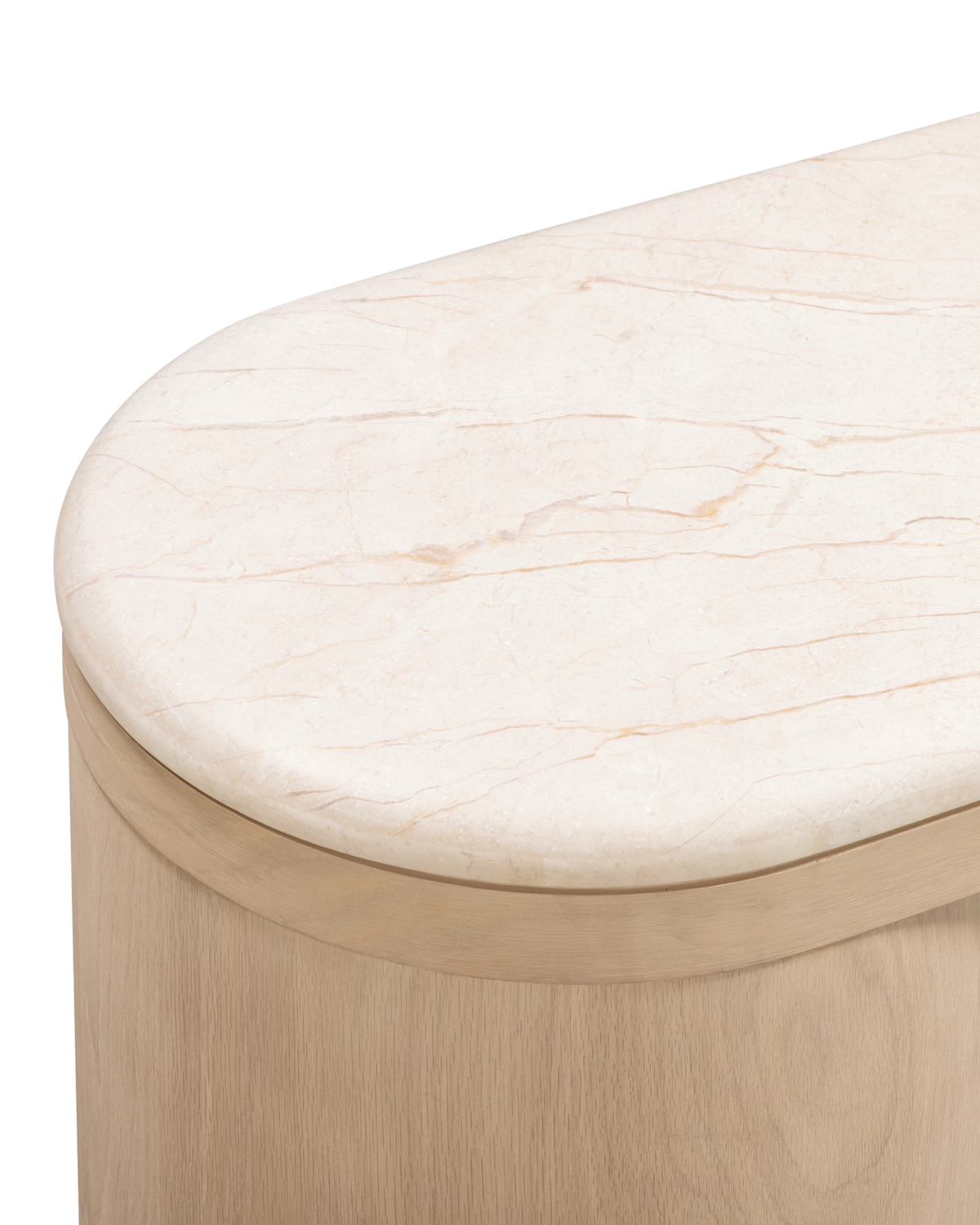Dune Console Table - Light Oak / Desert Rose Marble
