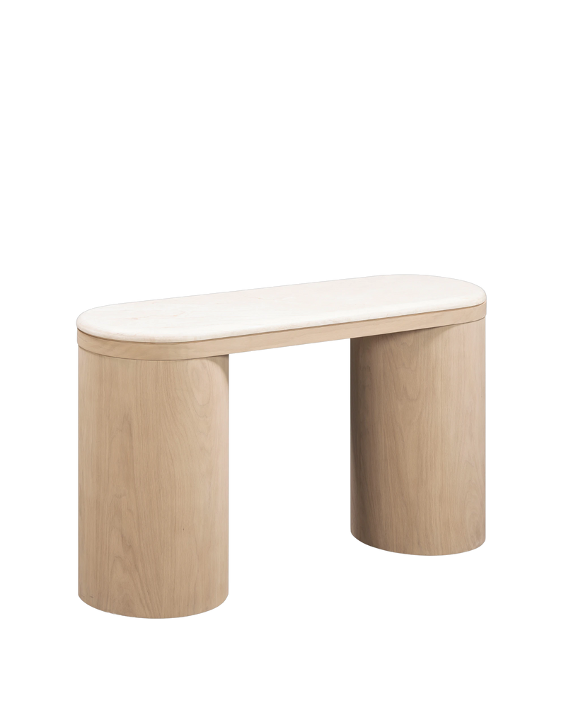 Dune Console Table - Light Oak / Desert Rose Marble