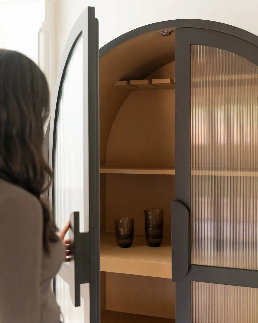 Vault Bar Cabinet - Frosted Glass